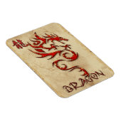 Fiery Metal-look Tribal Dragon 4 Asian Art Magnet Magneet (Rechterzijde)