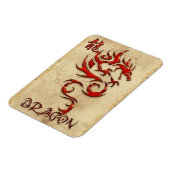 Fiery Metal-look Tribal Dragon 4 Asian Art Magnet Magneet (Linkerzijde)