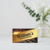 Fiery & Moderne Lassenaannemer Metaalfabrikant Visitekaartje (Staand voorkant)