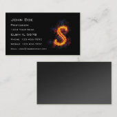 Fiery Monogram S Visitekaartje (Voorkant / Achterkant)