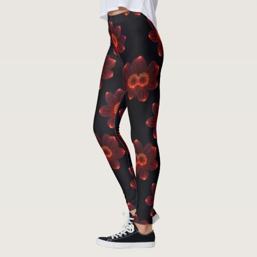 Fiery Neon Blossom Leggings (Links)