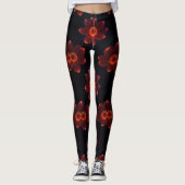 Fiery Neon Blossom Leggings (Voorkant)