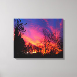 Fiery Night Sky Canvas Afdruk
