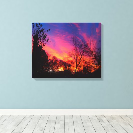 Fiery Night Sky Canvas Afdruk (Insitu (Houten vloer))