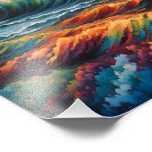Fiery Ocean Storm - Abstracte zeegezicht kunst Foto Afdruk (Hoek)