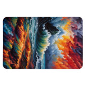 Fiery Ocean Storm - Abstracte zeegezicht kunst Magneet (Horizontaal)