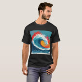 Fiery Ocean Wave Art T-shirt (Voorkant volledig)