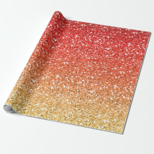 Fiery Ombre met Glitter Effect Cadeaupapier
