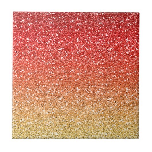 Fiery Ombre met Glitter Effect Tegeltje (Voorkant)