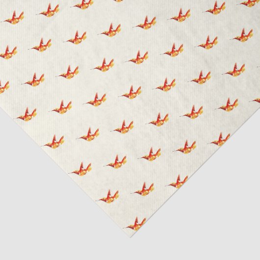 "Fiery One" Hummingbird Print Tissuepapier (Detail)