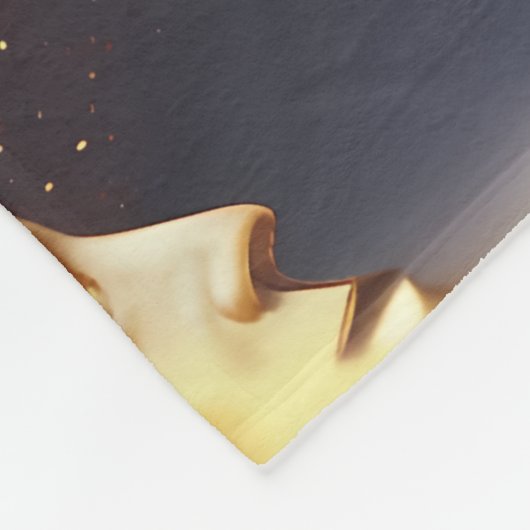 Fiery Orange Celestial Moon Blanket – Luxury Seaml Fleece Deken (Hoek)