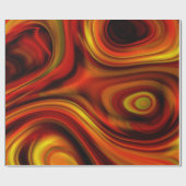 Fiery Oranje and Yellow Swirly Pattern Cadeaupapier (Vlak)