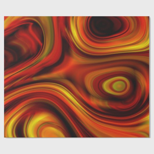 Fiery Oranje and Yellow Swirly Pattern Cadeaupapier (Vlak)