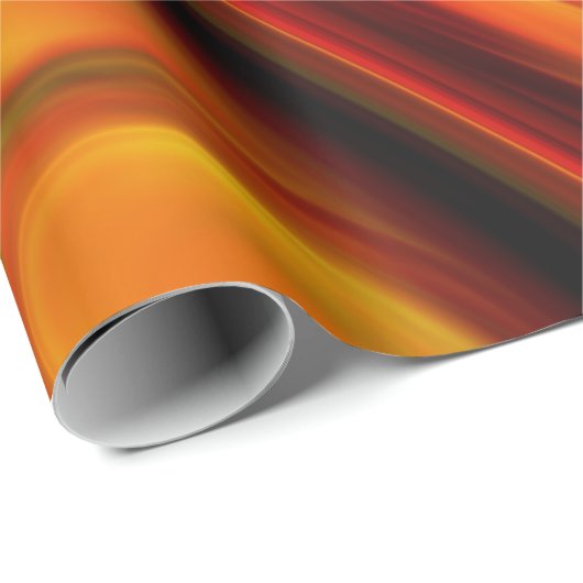 Fiery Oranje and Yellow Swirly Pattern Cadeaupapier (Rol Hoek)