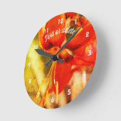 Fiery Oranje Daylily Flower Abstract, speciaal aan Ronde Klok (Hoek)