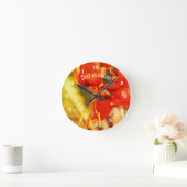 Fiery Oranje Daylily Flower Abstract, speciaal aan Ronde Klok (Huis)