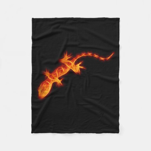 Fiery Oranje Gecko Fleece Deken (Voorkant)