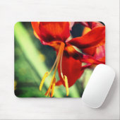 Fiery Oranje Lily Flower Muismat (Met muis)