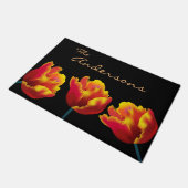 Fiery Oranje Parrot Tulips Personeelsformatie Deurmat (Schuin)