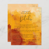 Fiery Oranje Waterverf Abstracte Sunset Weddenscha (Voorkant / Achterkant)