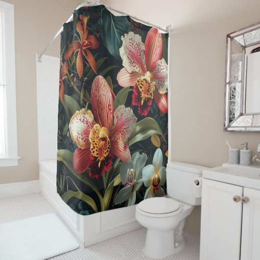 Fiery Orchid Spectrum Waterverf Douchegordijn (In situ)