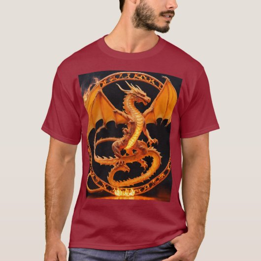 Fiery Ouroboros Dragon T-shirt (Voorkant)
