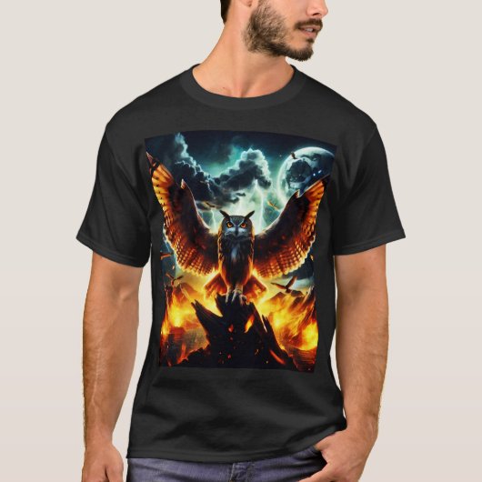 Fiery Owl Moonrise T-shirt (Voorkant)