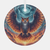 Fiery Owl Phoenix Ascension Glas Ornament (Voorkant)