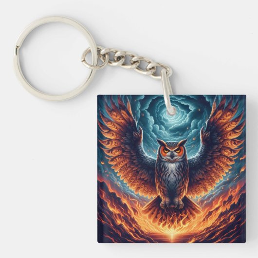 Fiery Owl Phoenix Ascension Sleutelhanger (voorkant)