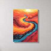 Fiery Path – Levendig Abstract zonsonderganglandsc Canvas Afdruk (Voorkant)