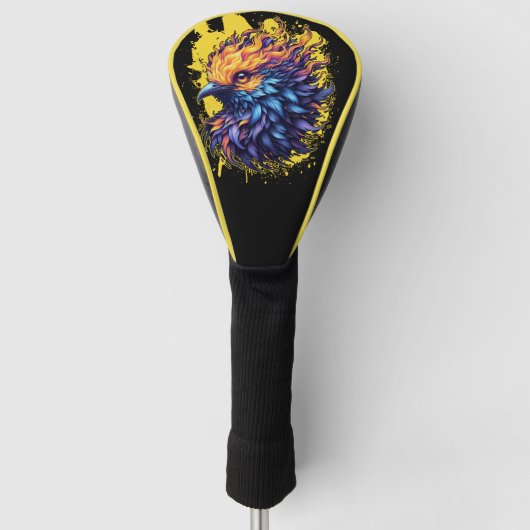 Fiery Phoenix Bird Art Golfheadcover (Voorkant)