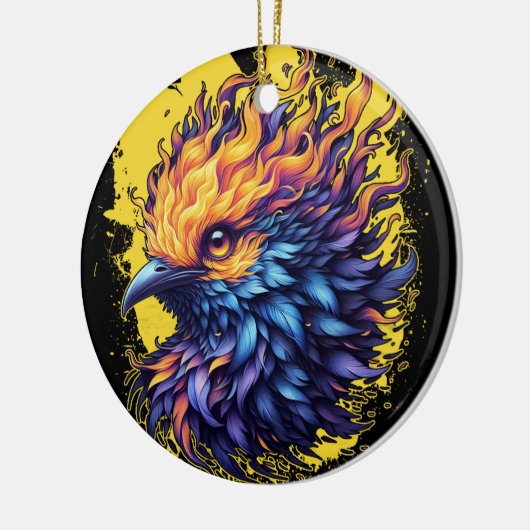 Fiery Phoenix Bird Art Keramisch Ornament (Links)
