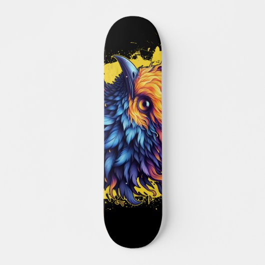 Fiery Phoenix Bird Art Persoonlijk Skateboard (Voorkant)