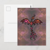 Fiery Phoenix Bird "Awake"  zwart design Briefkaart (Voorkant / Achterkant)