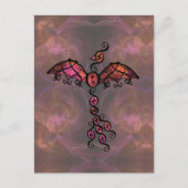 Fiery Phoenix Bird "Awake"  zwart design Briefkaart (Voorkant)