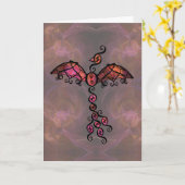 Fiery Phoenix Bird: "Een magische verjaardag!" Kaart (Gele Bloem)