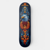Fiery Phoenix Bird Persoonlijk Skateboard (Voorkant)