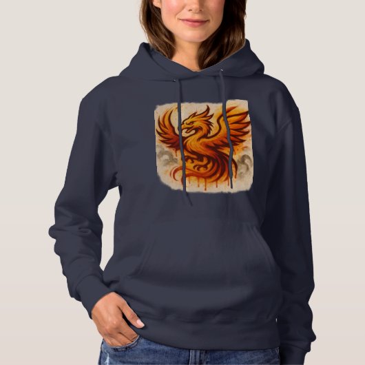 Fiery Phoenix Graffiti Flame Art Hoodie (Voorkant)