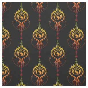 Fiery Phoenix in zwart Stof