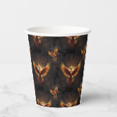 Fiery Phoenix Kussen Papieren Bekers (Voorkant)