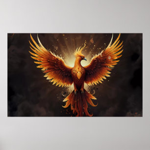 Fiery Phoenix Kussen Poster
