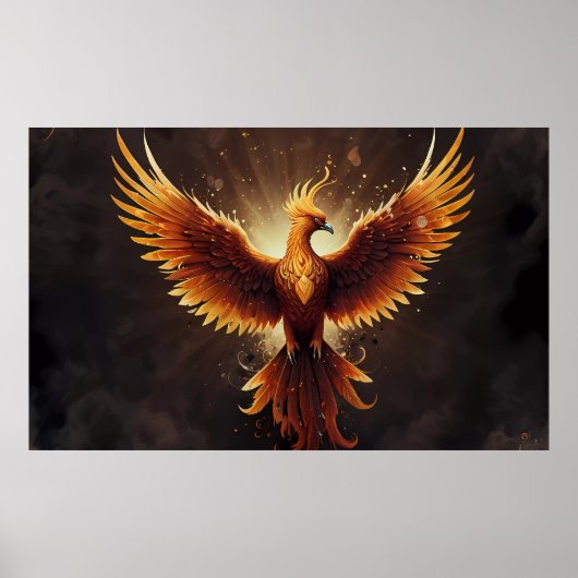 Fiery Phoenix Kussen Poster (Voorkant)