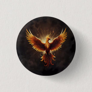 Fiery Phoenix Kussen Ronde Button 3,2 Cm