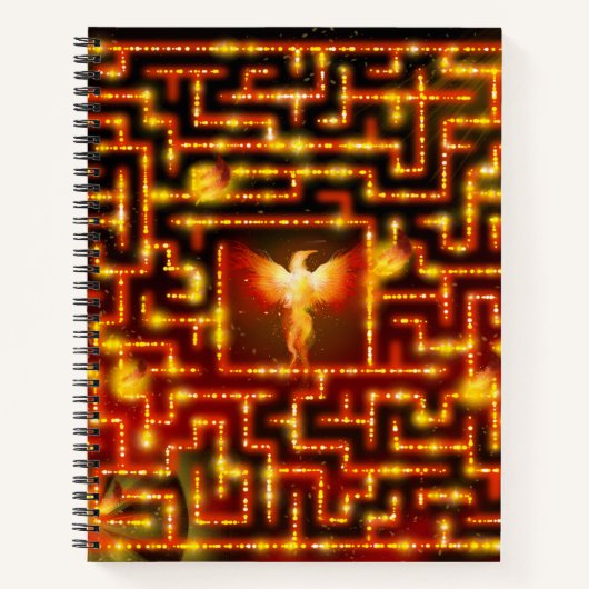 Fiery Phoenix Maze Notitieboek (Voorkant)