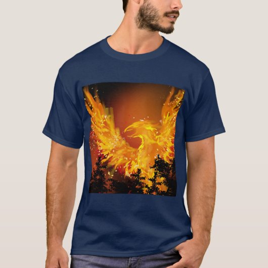 Fiery Phoenix-ontwerp (nr. P) T-shirt (Voorkant)