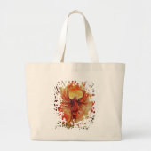Fiery Phoenix Rising Flame Art Bold Mythical Grote Tote Bag (Voorkant)