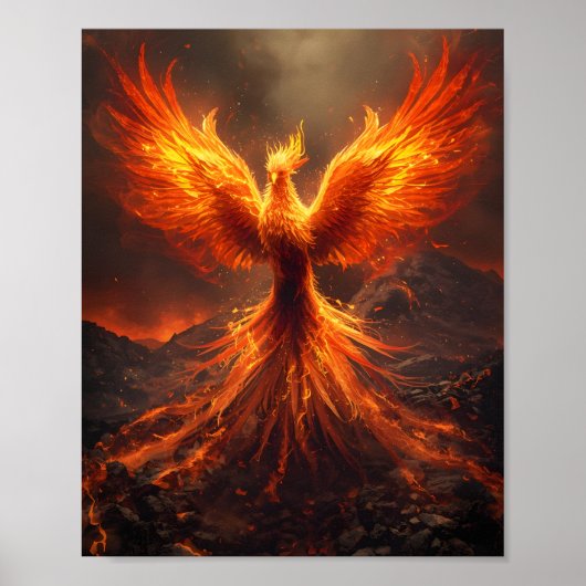 Fiery Phoenix Rising Poster (Voorkant)