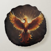 Fiery Phoenix Rond Kussen (Achterkant)
