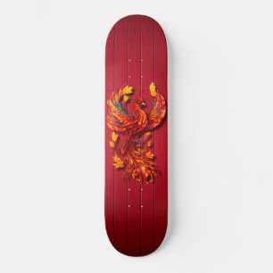 Fiery phoenix rood houten texturen persoonlijk skateboard