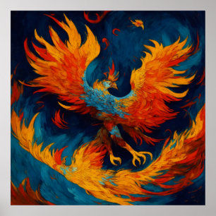 Fiery Phoenix stijgend uit de as Poster